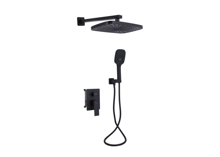 Душовий комплект Qtap Gemini, Matt Black QTGEM113BLM45697