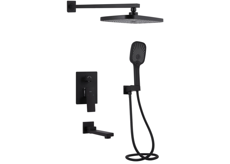 Душовий комплект Qtap Gemini, Matt Black QTGEM114BLM45703