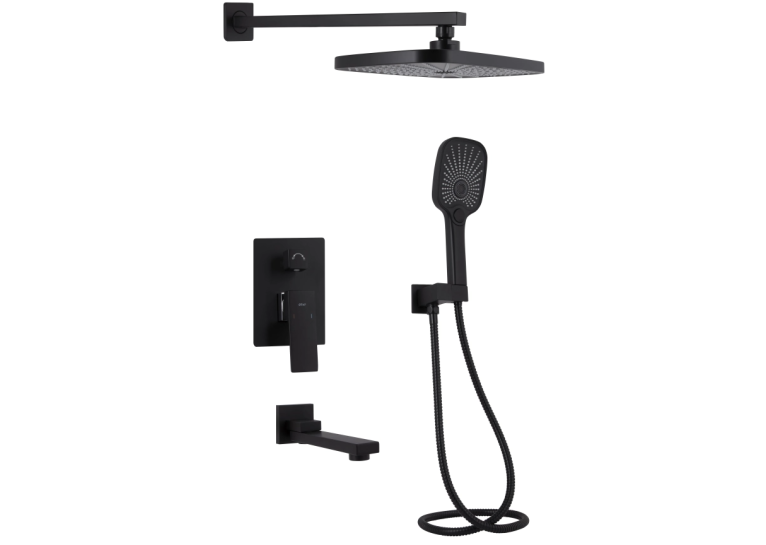 Душевой комплект Qtap Gemini, Matt Black QTGEM114BLM45703