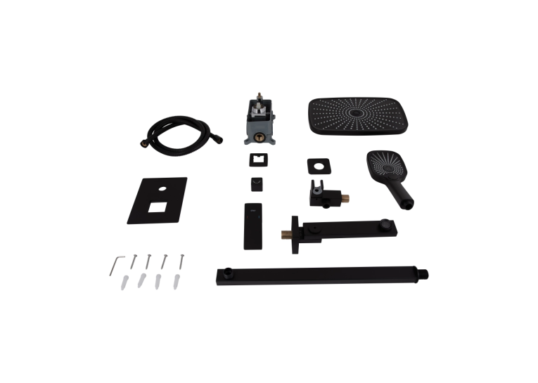 Душовий комплект Qtap Gemini, Matt Black QTGEM114BLM45703