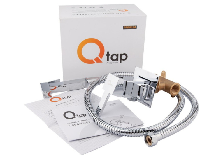 Набор для гигиенического душа Qtap Inspai-Varius V00440201 CRM скрытого монтажа