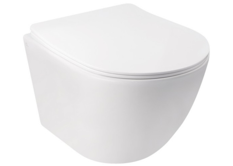 Унитаз подвесной Qtap Jay WHI 5176 безободковый с сидением дюропласт soft-close
