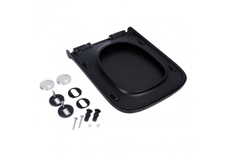 Сидение для унитаза Qtap (Tern) Duroplast, антибактериальное с микролифтом, Matt Black, QT99HY2238MB (Сорт-2)