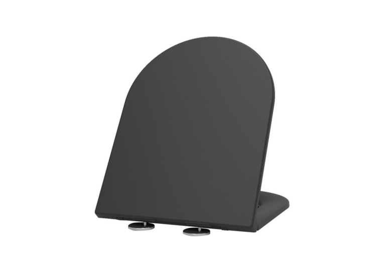 Сидіння для унітазу Qtap (Robin, Scorpio) Duroplast, антибактеріальне з мікроліфтом, Matt Black, QT99HY2049MB (Сорт-2)