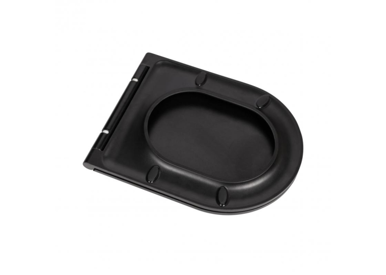 Сидіння для унітазу Qtap (Robin, Scorpio) Duroplast, антибактеріальне з мікроліфтом, Matt Black, QT99HY2049MB (Сорт-2)