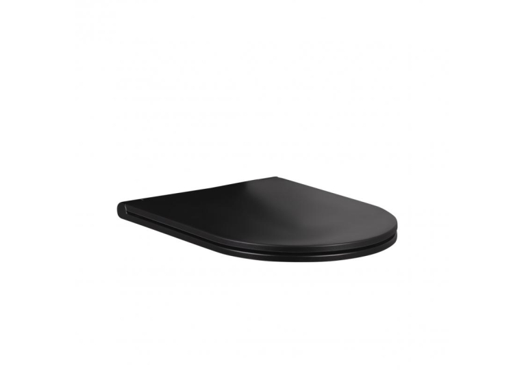 Сидіння для унітазу Qtap (Robin, Scorpio) Duroplast, антибактеріальне з мікроліфтом, Matt Black, QT99HY2049MB (Сорт-2)