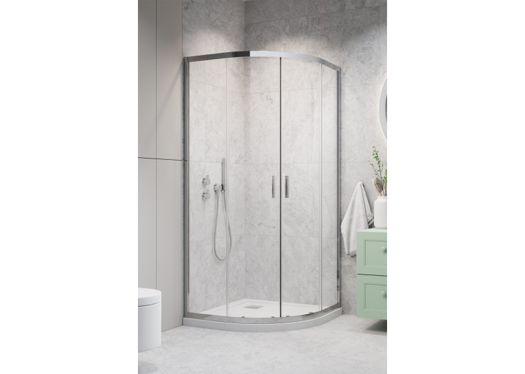 Душова кабіна Radaway Alienta Chrome A 900х900х1900 прозоре + піддон Lupo + сифон R500 10229090-01-01KL500