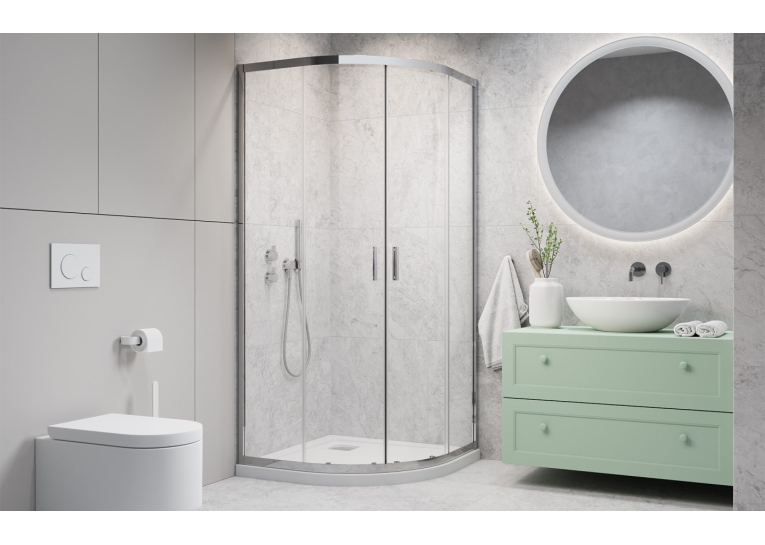 Душова кабіна Radaway Alienta Chrome A 800х800х1900 прозоре + піддон Lupo + сифон 690P 10228080-01-01KL