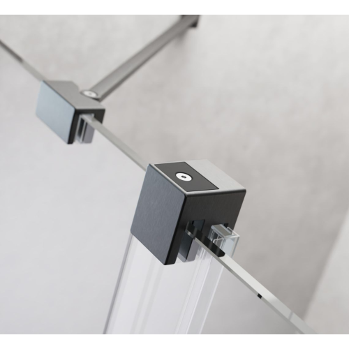 Душевая кабина квадратная Radaway Brushed GunMetal KDJ Transparent 120x120x200, чёрный матовый, безопасное стекло, 10104622-92-01L+10104622-92-01R