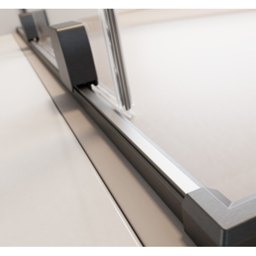 Душевая кабина квадратная Radaway Brushed GunMetal KDJ Transparent 120x120x200, чёрный матовый, безопасное стекло, 10104622-92-01L+10104622-92-01R