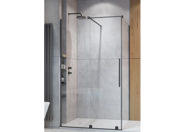 Душова кабіна квадратна Radaway Brushed GunMetal KDJ Transparent 120x120x200, чорний матовий, безпечне скло, 10104622-92-01L+10104622-92-01R