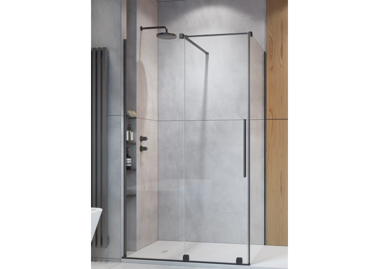 Душевая кабина квадратная Radaway Brushed GunMetal KDJ Transparent 120x120x200, чёрный матовый, безопасное стекло, 10104622-92-01L+10104622-92-01R