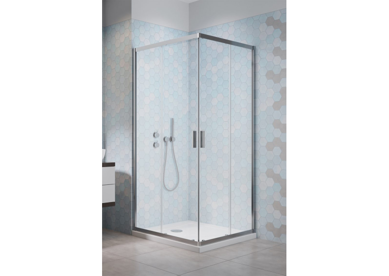 Душова кабіна Radaway Alienta Chrome C 800х800х1900 прозоре + піддон Lupo + сифон R500 10238080-01-01KL500