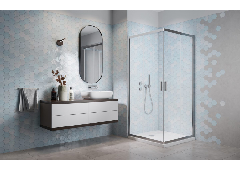 Душевая кабина Radaway Alienta Chrome D 800х1000х1900 прозрачная + поддон Doros + сифон 690P 10258010-01-01K
