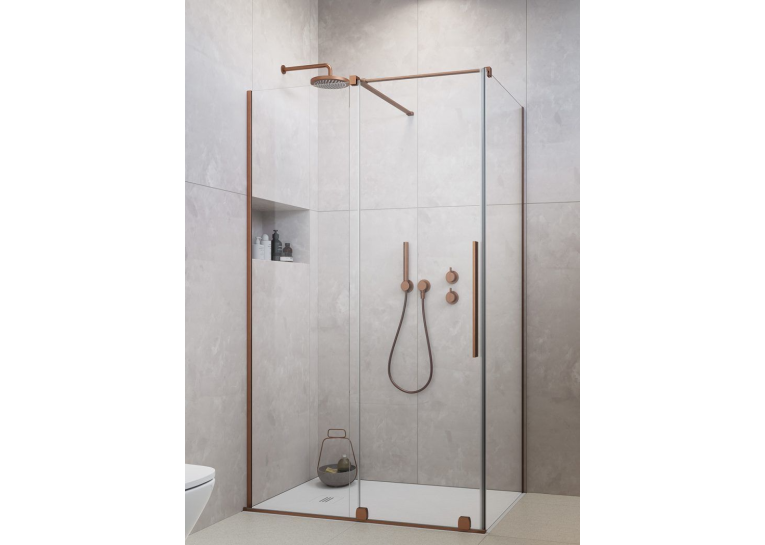 Душова кабіна Radaway  Furo Brushed Copper KDJ Transparent 120Lx120, мідь, безпечне скло, 10104622-93-01L+10110580-01-01+10113120-01-01