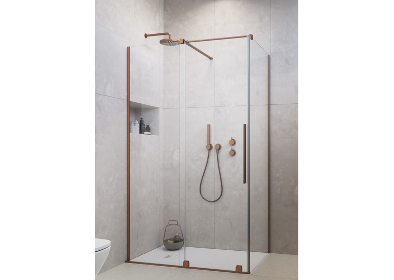 Душова кабіна квадратна Radaway  Furo Brushed Copper KDJ Transparent 120x120x200, мідь, безпечне скло, 10104622-93-01L+10104622-93-01R
