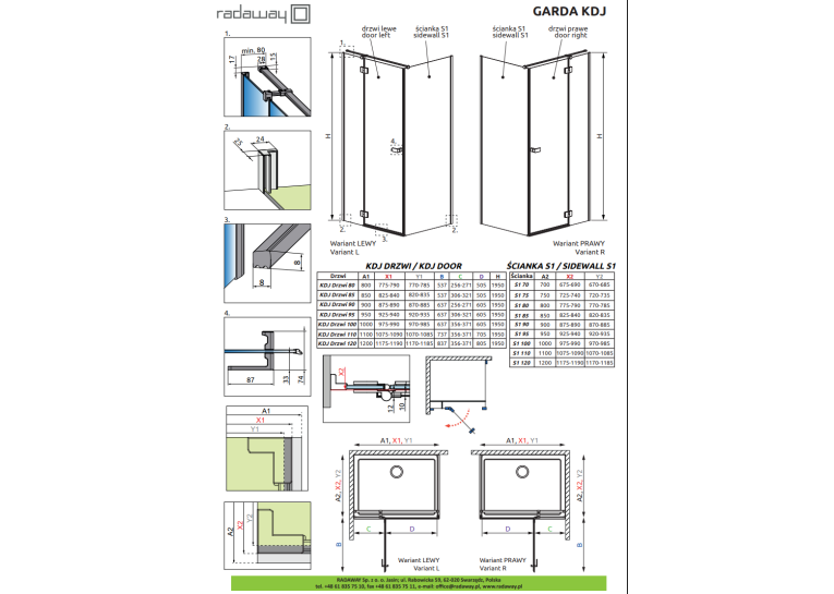 Душова кабіна RADAWAY Garda Chrome KDJ 120x70x195 10700120-01-01L+1070070-01-01
