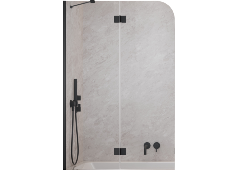 Шторка на ванну Radaway Garda Black PND II 1000Lx1500 прозрачная 10720100-54-01L