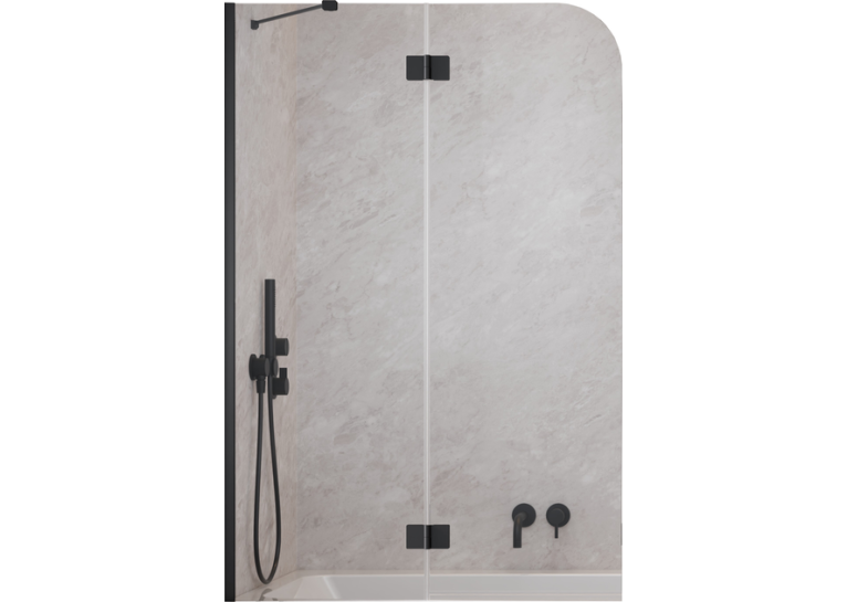 Шторка на ванну Radaway Garda Black PND II 1000Lx1500 прозрачная 10720100-54-01L