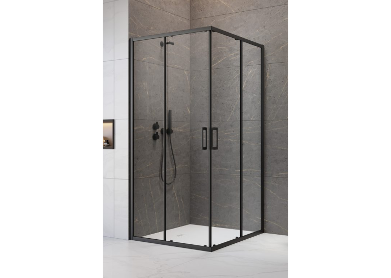 Душова кабіна квадратна Radaway Premium Pro Black KDD Transparent 90x90x200, чорний, безпечне скло, 1017090-54-01L+1017090-54-01R