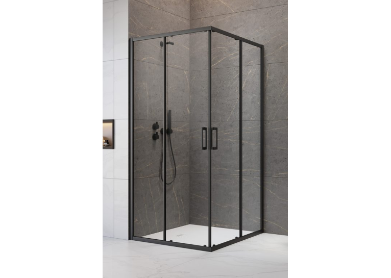 Душова кабіна квадратна Radaway Premium Pro Black KDD Transparent 90x90x200, чорний, безпечне скло, 1017090-54-01L+1017090-54-01R