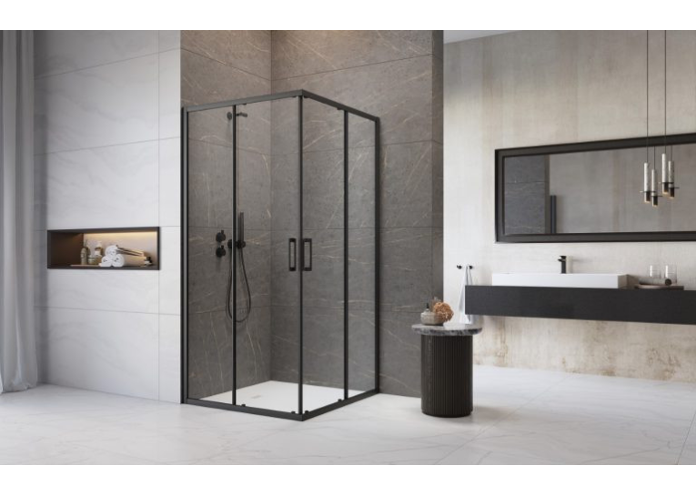 Душова кабіна квадратна Radaway Premium Pro Black KDD Transparent 90x90x200, чорний, безпечне скло, 1017090-54-01L+1017090-54-01R