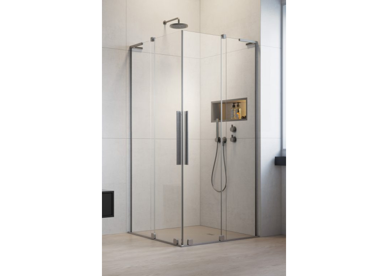 Душова кабіна квадратна Radaway Furo SL Brushed Nickel KDD Transparent 90x90x200, нікель, безпечне скло, 10305090-91-01L+10305090-91-01R