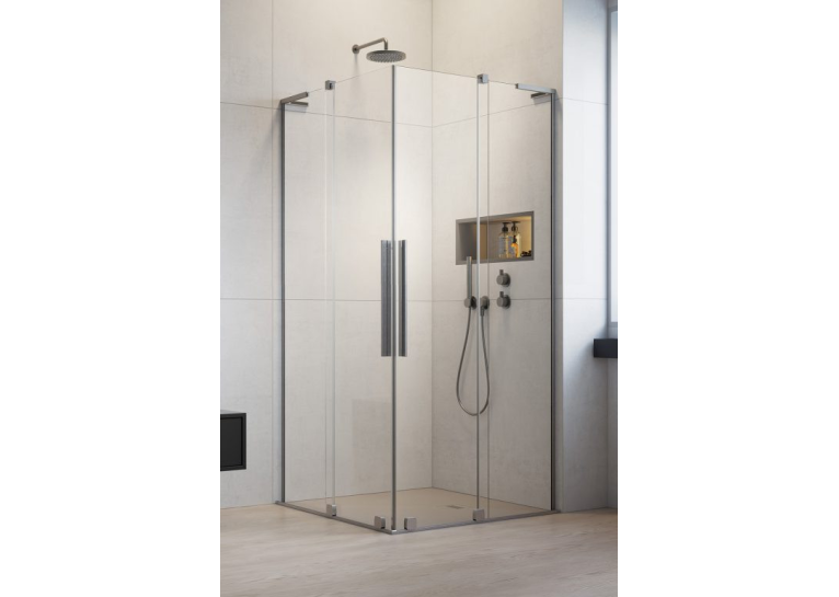 Душова кабіна квадратна Radaway Furo SL Brushed Nickel KDD Transparent 90x90x200, нікель, безпечне скло, 10305090-91-01L+10305090-91-01R