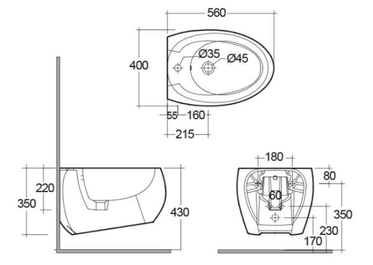  Біде підвісне RAK Ceramics Cloud CLOBD2101AWHA