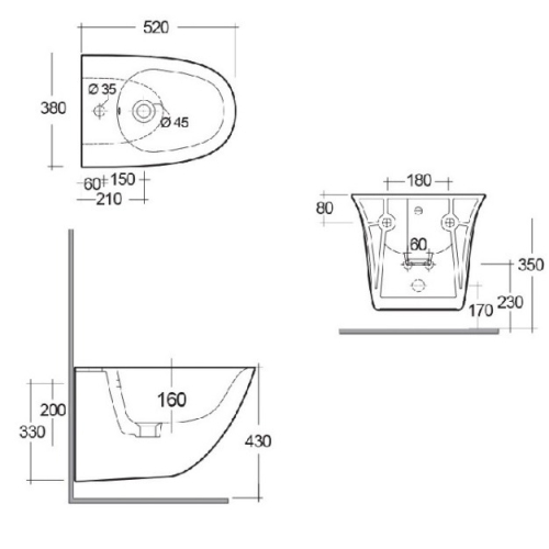 Биде подвесное RAK Ceramics Sensation SENBD2101AWHA