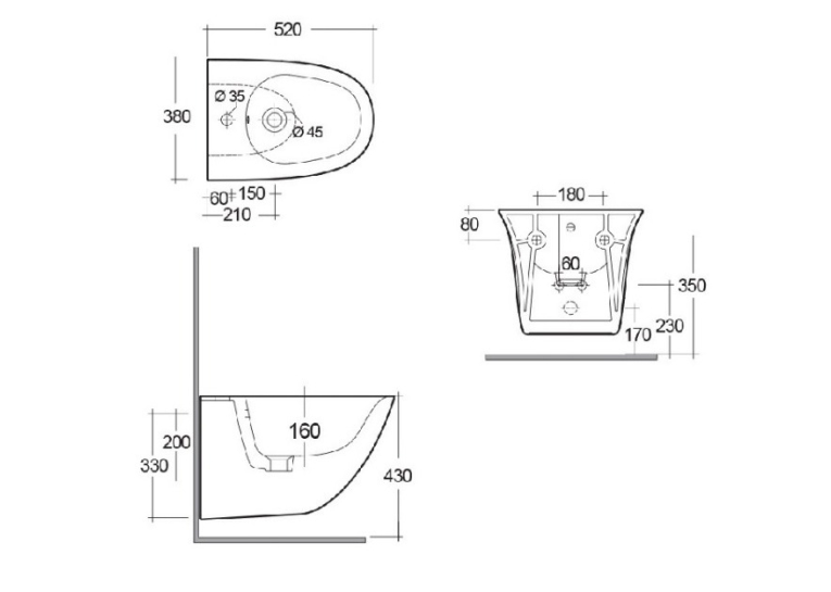 Біде підвісне RAK Ceramics Sensation SENBD2101AWHA