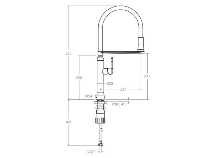  Кухонний змішувач Ramon Soler KITCHEN Black 386801MACU38E304205