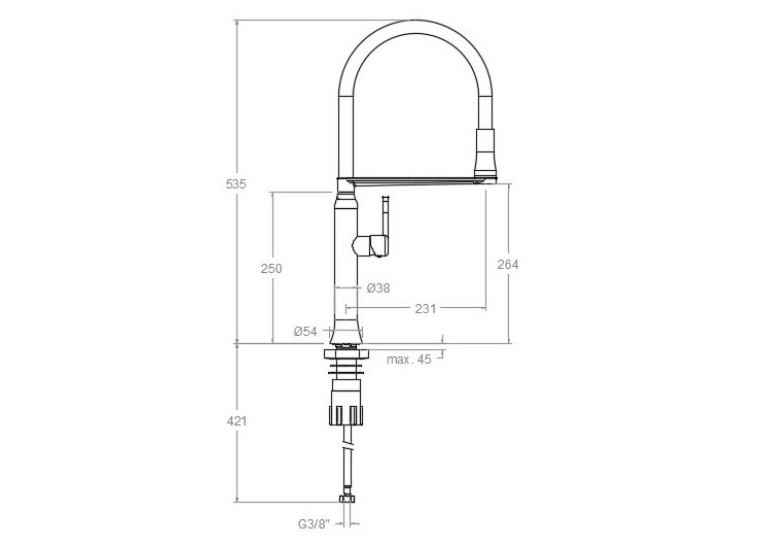 Кухонний змішувач Ramon Soler KITCHEN Black 386801MACU38E304205
