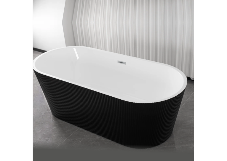 Акриловая Отдельностоящая ванна Rosa 170x75x58 Чёрный мат MS-03-B