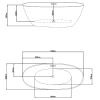 Акриловая Отдельностоящая ванна Rosa 170x82x58.5 MS-14