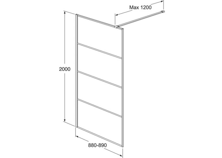 Душова перегородка Roth Philly Loft Horizon 1000/2000 Black/Tran, PLH 10020 NPE
