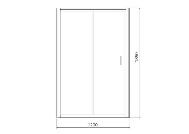 Душевая дверь RJ 120*185, профиль хром, стекло прозрачное,075682