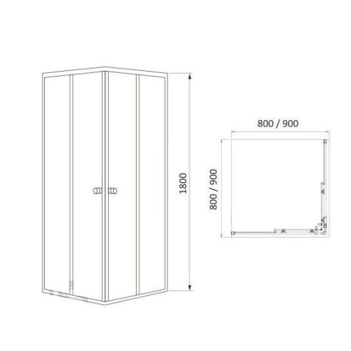 Душевая кабина Rozzy Jenori Velum 90x90, стекло прозрачное 4 мм 90BRZ082Linia