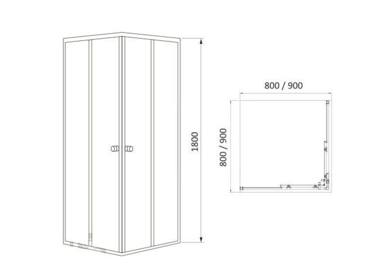 Душова кабіна Rozzy Jenori Velum 90x90, скло прозоре 4 мм 90BRZ082Linia