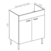 Тумба универсальная KINK-ХО с умывальником 50см, (умывальник RJ Jenor, RZJ510), белая RJFU041-4150WHSET(RJFU003-4150WH + RZJ510)