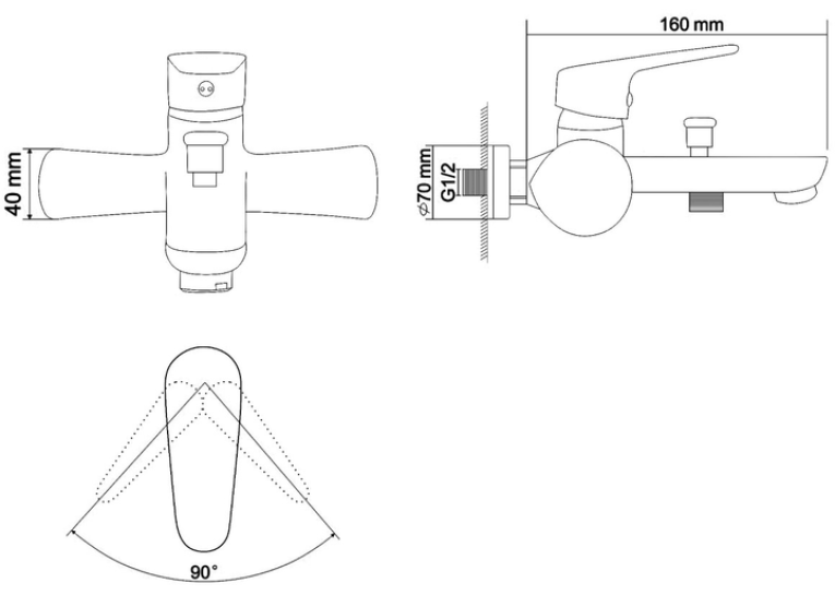 Набор смесителей для ванны RJ Butterfly RBZ074-1-3-0511 (RBZ074-1+RBZ074-3+RJ-0511)