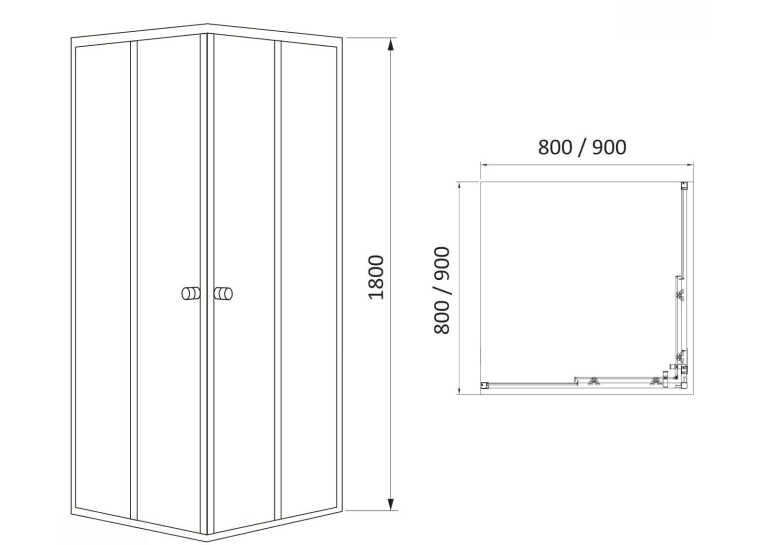 Душова кабіна Rozzy Jenori Velum 90x90, скло прозоре 4 мм 90RZ082