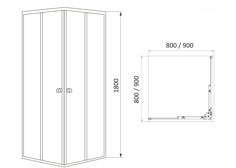 Душова кабіна Rozzy Jenori Velum 90x90, скло матове 4 мм 90RZ082