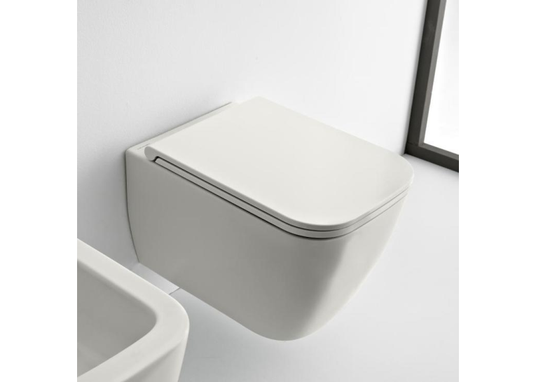 Підвісний унітаз SCARABEO Teorema 2.0 Rimless із сидінням Soft Close, 5126CL41 white Mat+10050A