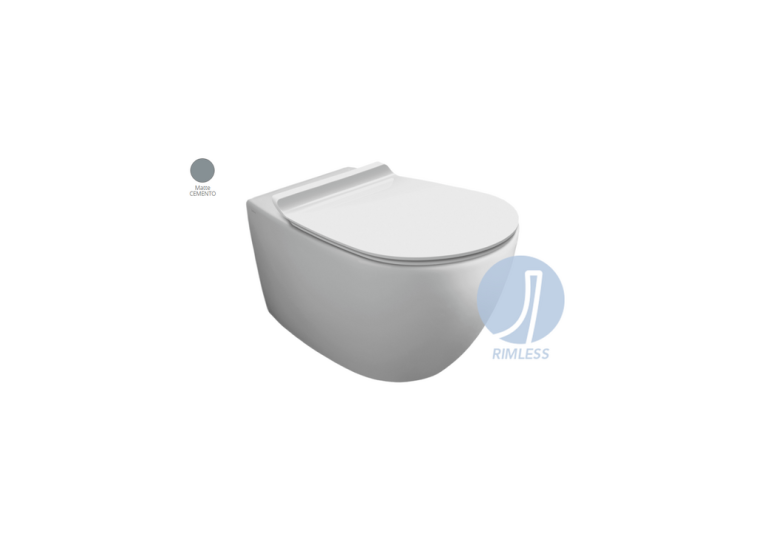 Унітаз підвісний SIMAS Vignoni Rimless VI18 з кришкою soft-close Cemento matt VI18/F85/VI004СM