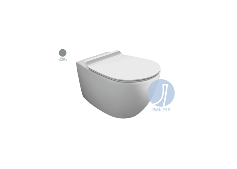 Подвесной унитаз SIMAS Vignoni Rimless VI18 с крышкой soft-close Cemento matt VI18/F85/VI004СM