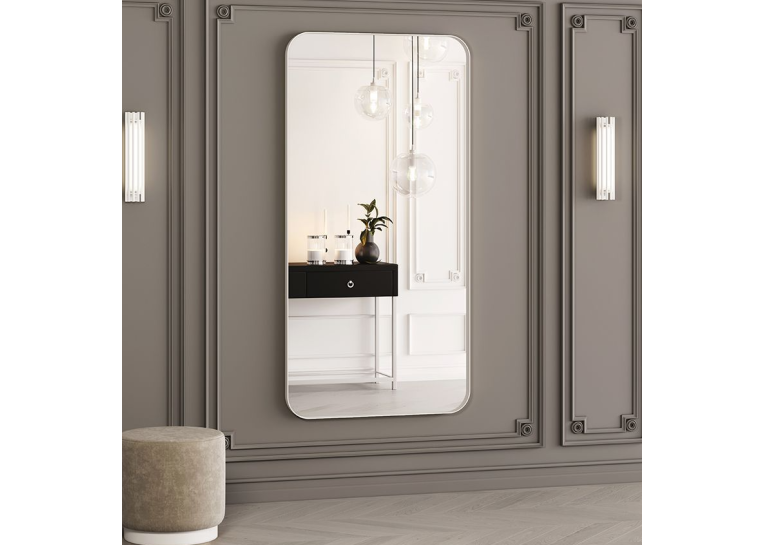 Зеркало Studio glass BRITANNIC Ш600хВ800 мм., 4 мм, креп. универс., цвет белый,