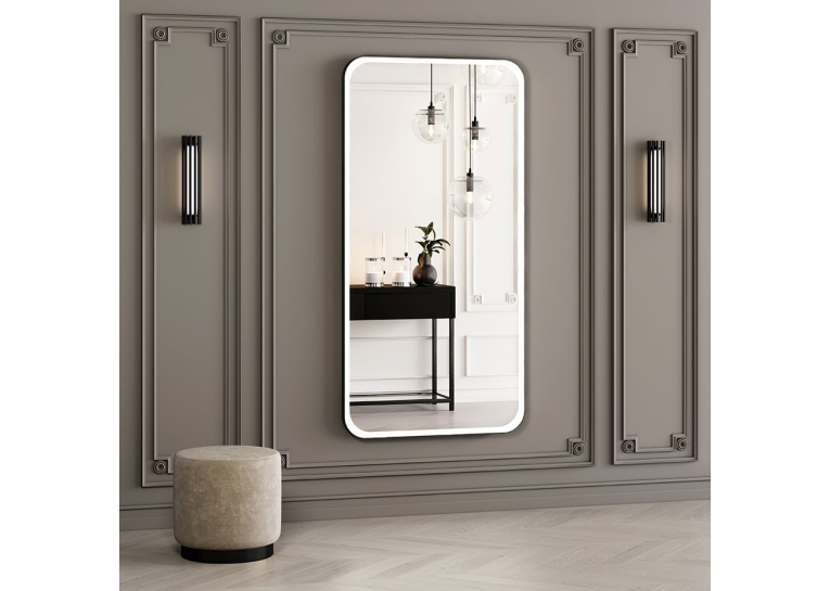 Дзеркало StudioGlass EXETER Ш500хВ800 мм., 4 мм, колір чорний, підс. тепло біла