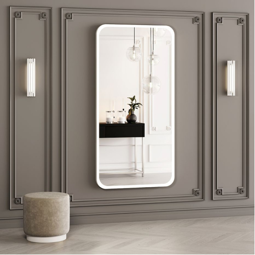 Дзеркало StudioGlass EXETER Ш700хВ800 мм., 4 мм, колір білий, підс. тепло біла