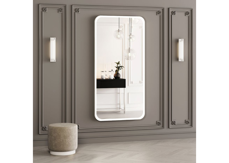 Дзеркало StudioGlass EXETER Ш700хВ800 мм., 4 мм, колір білий, підс. тепло біла